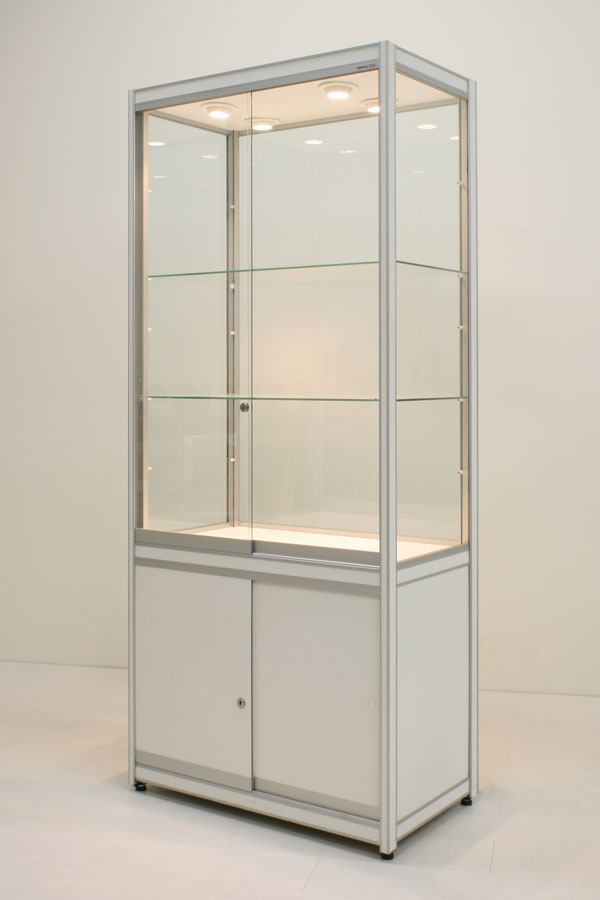 Huur van vitrine FX-10 met onderkast D 83x49x200cm