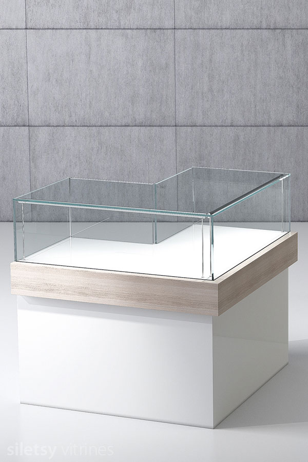 Hoek-vitrine-toonbank ML08 100x100x100cm