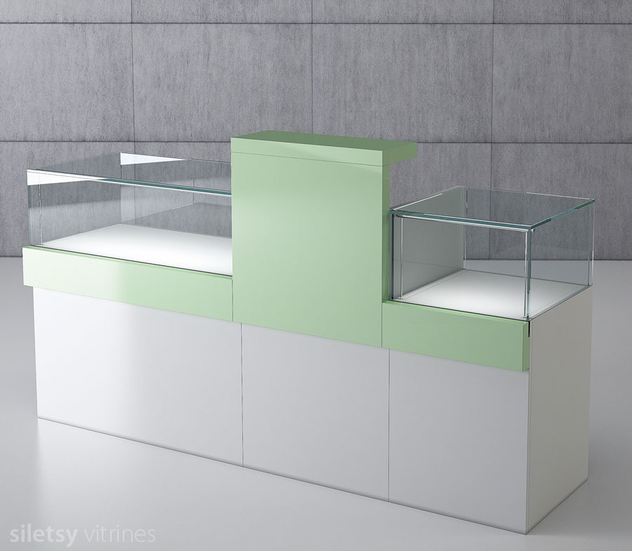 Vitrine-toonbank opstelling 200x53x120cm