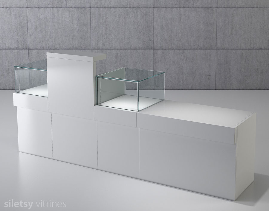 Vitrine-toonbank opstelling 250x53x120cm