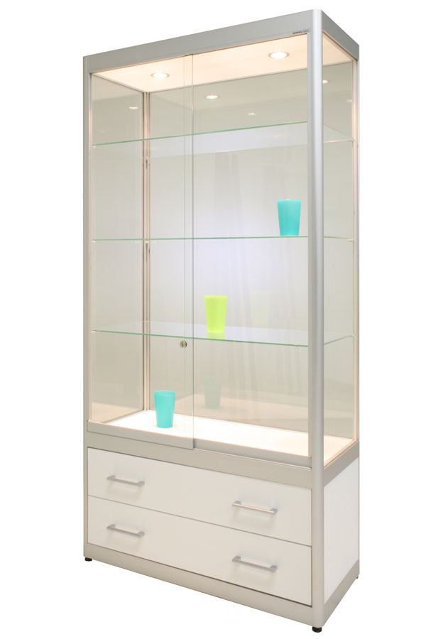 Vitrine PR-14/C met laden-onderkast 103x44x198cm